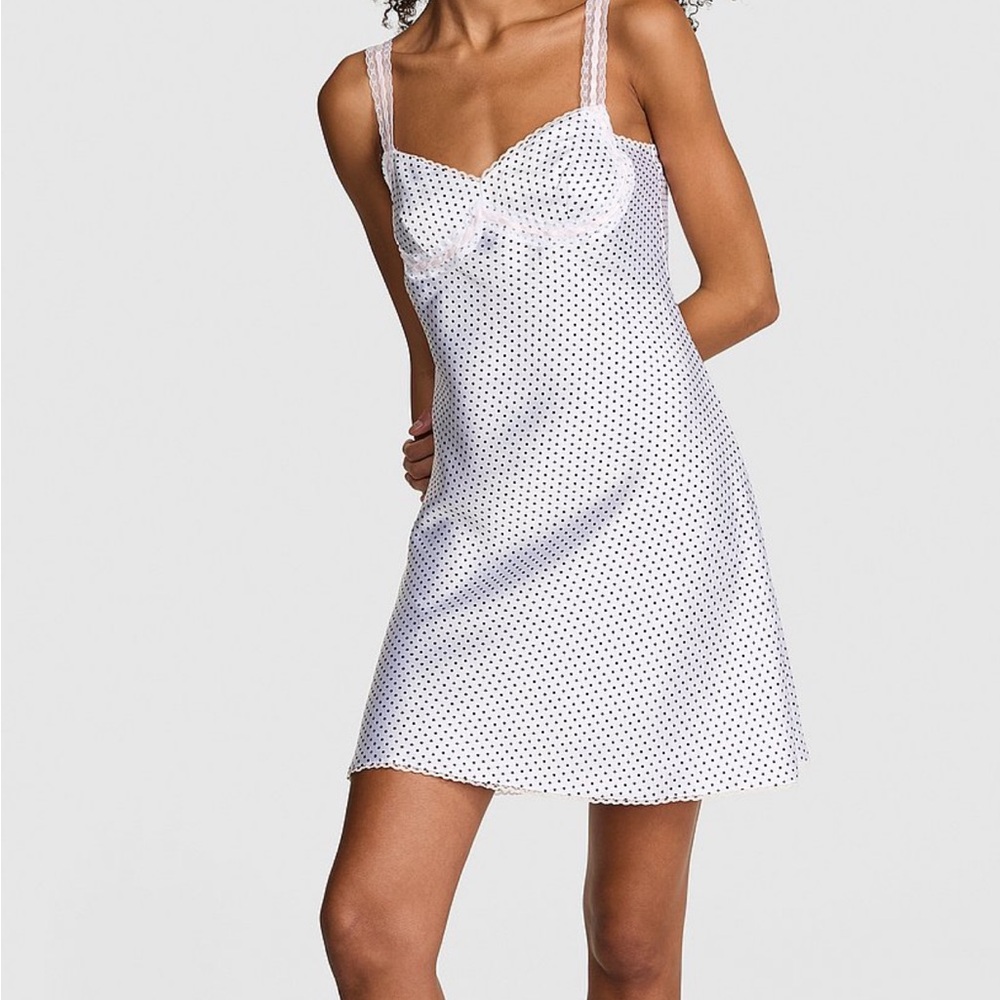 Frankie's Bikinis Black and White Polka Dot Chemise